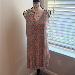 Cynthia Rowley Vibrant Orange and Blue Sleeveless Dress